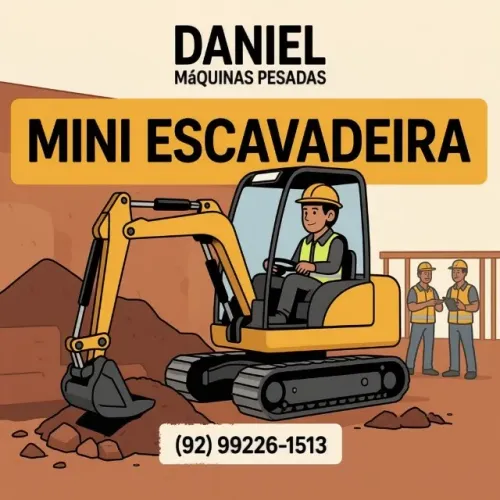 Miniescavadeira escava em Manaus
