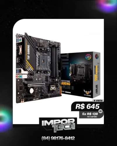 Placa-Mãe ASUS TUF GAMING A520M-PLUS II. @importech_084
