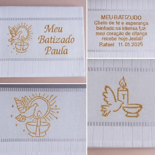 Toalhas Personalizadas para Batizado - Um toque de carinho e fé!