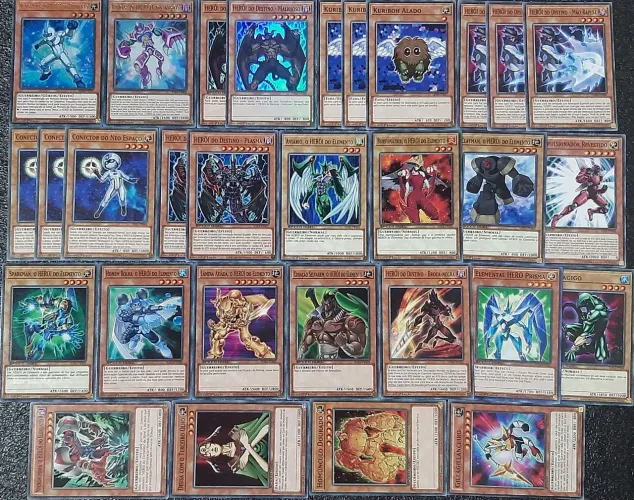 Deck heroi elemento cartas originais de yu-gi-oh