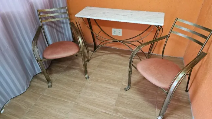Par de Cadeiras Ferro Envelhecido Vintage Retrô Provençal