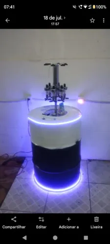 Tambor com roleta e leds para adega 