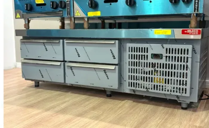 Balcão refrigerado com 4 gavetas, ideal para hamburgeria (alef)