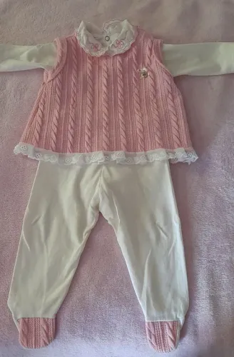 Conjunto Bebê Rosa Estilo Saída Maternidade Com Pezinho 