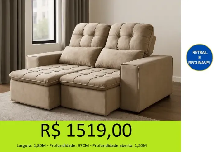 Sofá com entrega em até 24hrs - aproveite o seu
