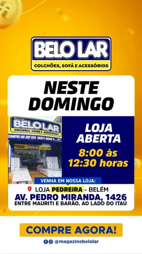 Belo lar Pedreira aberta nesse  domingo 