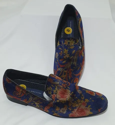Sapatos Mocassim Georgio Brutini Floral Azul - Tam.39