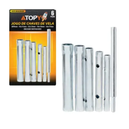 Jogo de Chave de Vela 8x9mm - 10x11mm - 12x13mm - 14x15mm - 16x17mm 5 Peças Atopy
