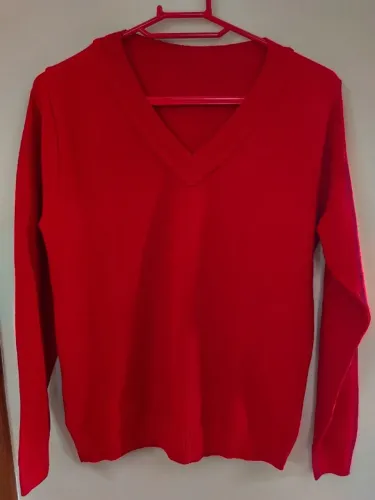 Blusa de Manga Longa Vermelha Feminino
