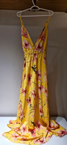 Vestido Longo Floral Amarelo novo