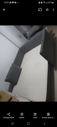 Sofá cama cinza moderno AbreCasa