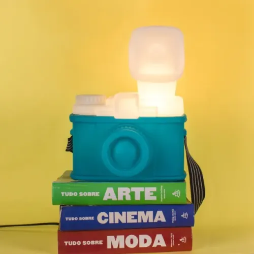 Luminária Câmera Retrô Verde Água