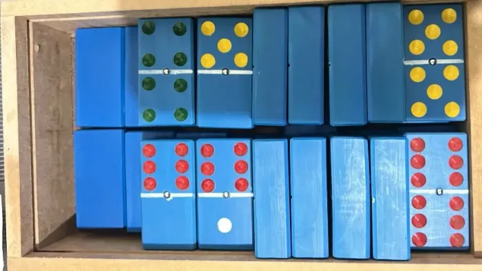 Dominó Profissional Pvc Grande Espessura De 2 Cm Esfera Azul