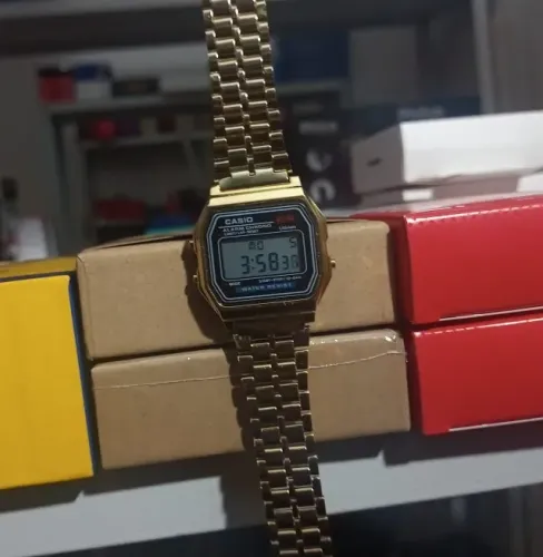 RELOGIO CASIO DOURADO COM PRATA 