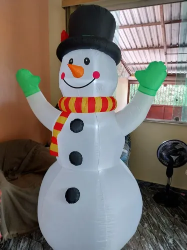 Boneco de neve inflável tecido resistente 2m