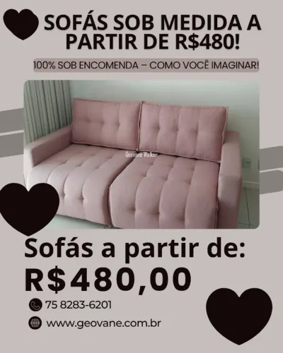 Sofás sob medida, 100% sob encomenda, do jeito que você imaginar! Diversos modelos e cores
