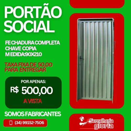 Portão Social - Modelo ondulado 