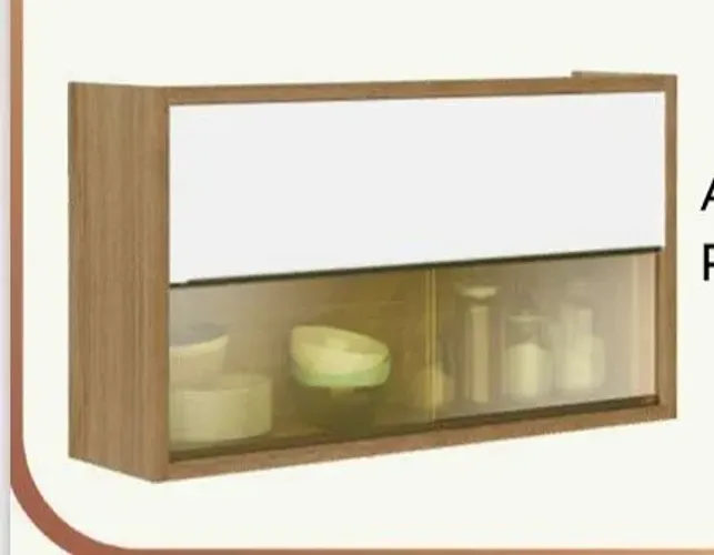 Armário Aéreo Vidro Paola 1.20m - FAZEMOS ENTREGA!