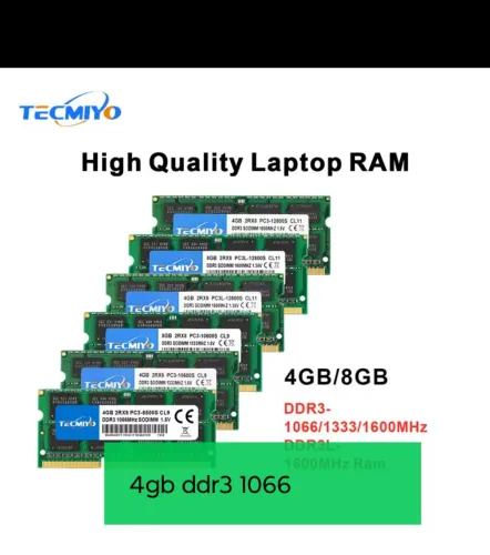 Memória ram 4gb ddr3 1066 nova ( unidade ) acer, samsung, rv 411, 420, 419, acer 5755 outr