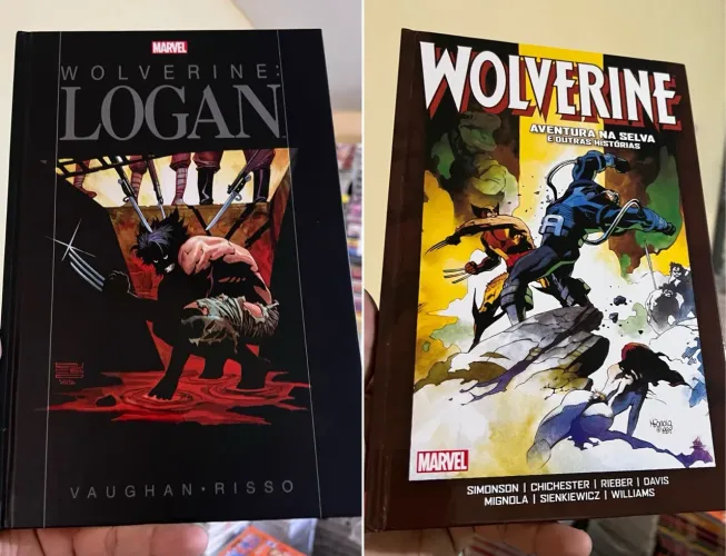 Wolverine Logan e Wolverine Aventura na Selva 2 hqs capa dura novas