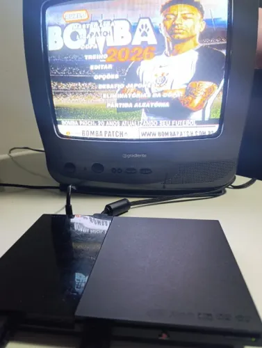 PlayStation 2 Slim Desbloqueado Matrix + Pendrive 64GB com Jogos + Controle Original