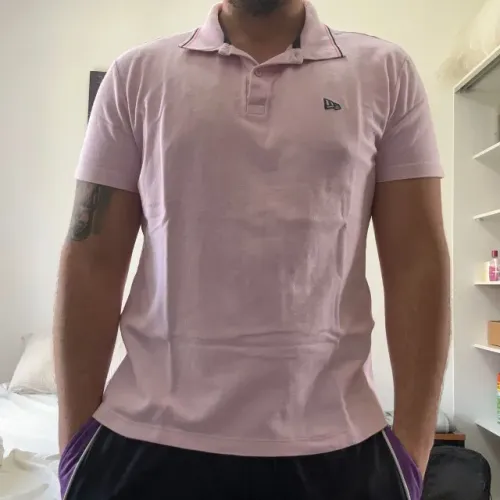 Camisa Polo New Era Original - Rosa Claro - Tamanho M