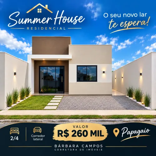 Casa 2/4, com 2 corredores laterais, Summer Houses