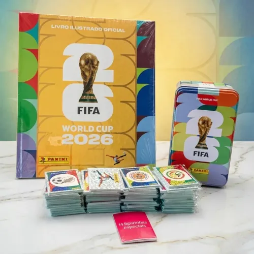 Álbum Dourado da Copa 2026 completo + figurinhas da coca