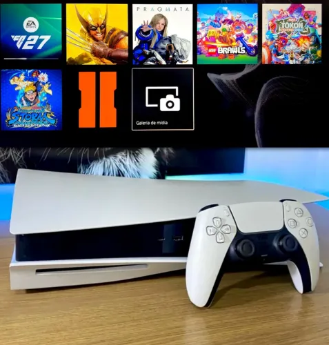 PS5 Fat Midia Física SSD 825GB seminovo *D.E.S.B.L.O.Q.U.E.A.D.O*