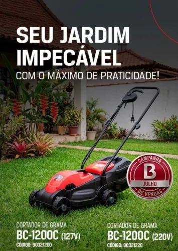 Cortador de grama Branco 1.200-BC (127 ou 220 v) - produto novo.