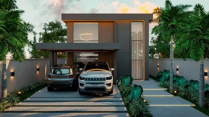 Casa 4 Suítes no Portal do Sol com Arquitetura Contemporânea | Projeto Alto Padrão em Cons