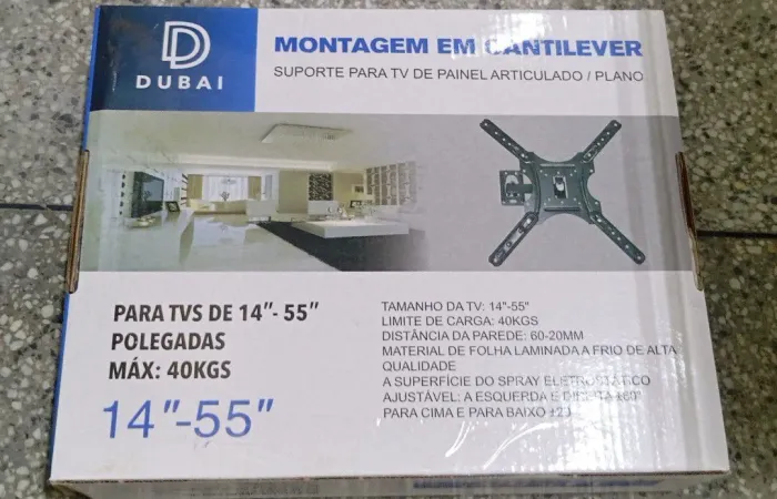 SUPORTE PARA TV MODELO PAINEL E PAREDE ARTICULADO DE 14 A 55 POLEGADAS