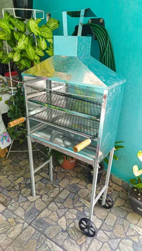 Churrasqueira Comercial Completa Coifa Chaminé Rodas