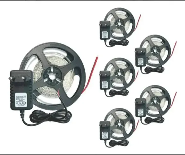 Fita Led Branco Quente 2835 5m 12v Fonte Inclusa