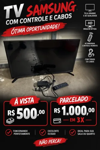 Tv semi nova por apensas 500 à vista e 1000 parcelado