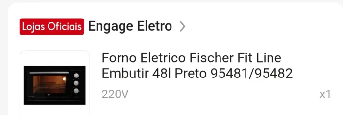 Forno elétrico de embutir Fischer Fit line  220 v