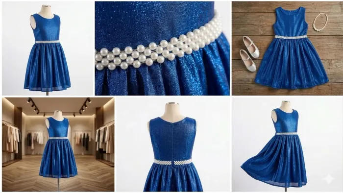 Vestido de festa juvenil azul