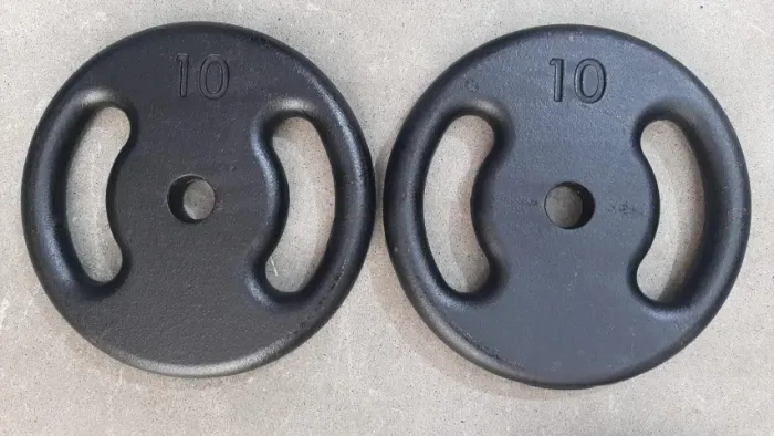 Par de anilhas pintadas de 10 kg 