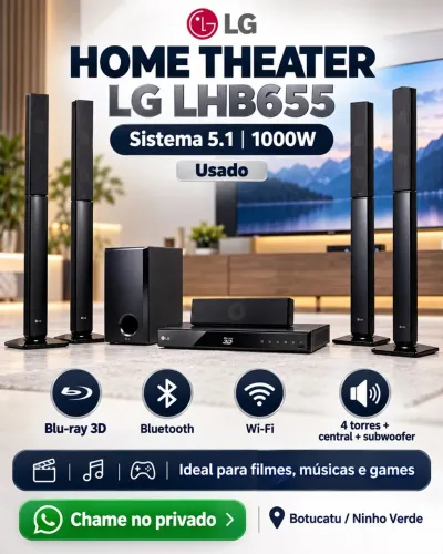 Home Theater LG LHB655 5.1 1000W Blu-ray 3D Bluetooth Wi-Fi