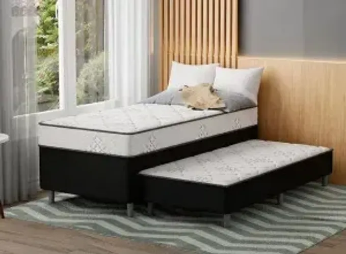 Cama Box Solteiro com Auxiliar