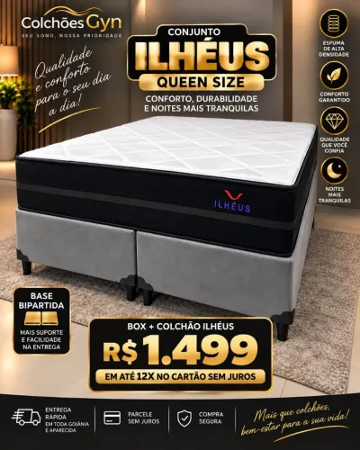 Base e colchão Queen size plumatex
