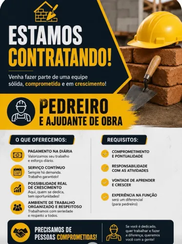 Contrato pedreiro e ajudante