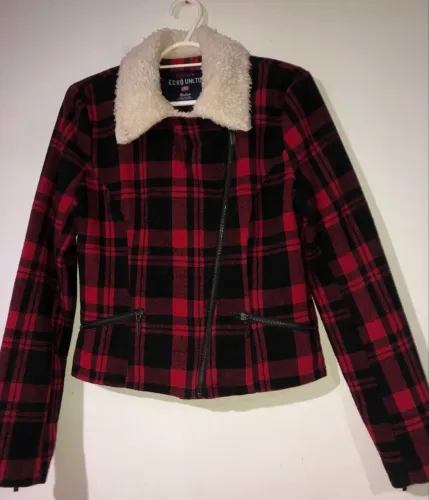 Jaqueta xadrez de lã feminina tam M Ecko Unltd original