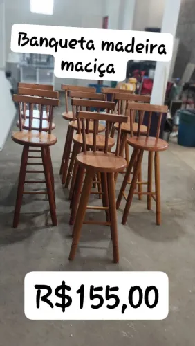 Banqueta madeira maciça R$160