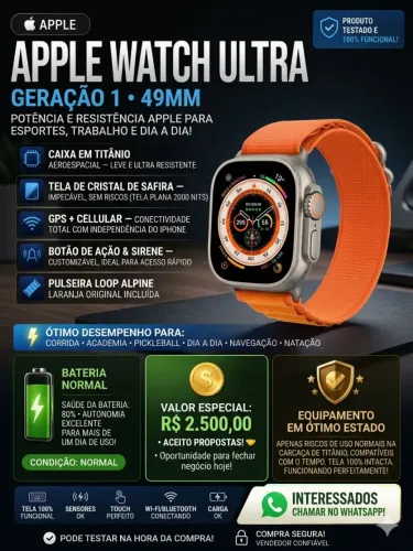 Apple Watch Ultra 1 - usado - sem caixa