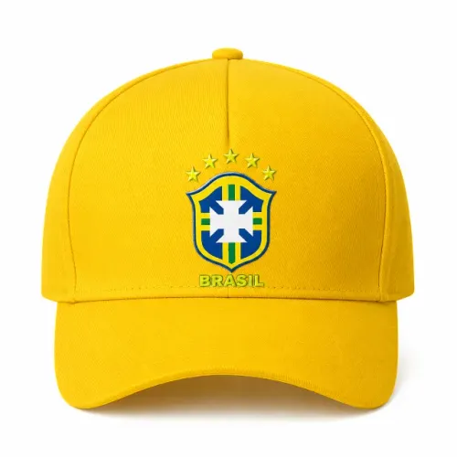Boné Brasil Seleção Brasileira Liso Aba Curva Unissex Ajustavel Copa Do Mundo