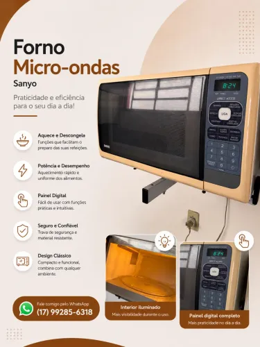 Micro-ondas Sanyo - Praticidade e eficiência para o seu dia a dia!