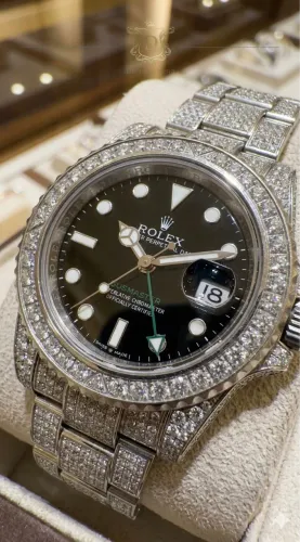 Relogio Rolex GMT Master II Cravejado de Diamantes