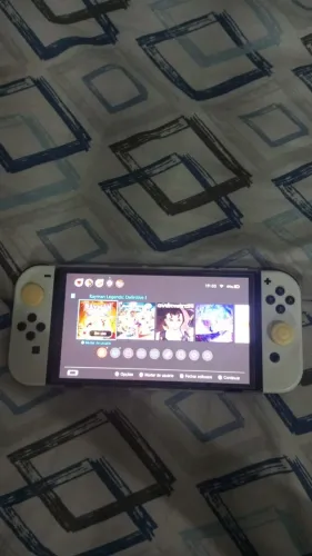 Nintendo Switch OLED Branco Bloqueado,Micro SD,Bolsinha com Acessórios Conta Nintendo 