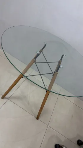 Mesa de vidro redonda 